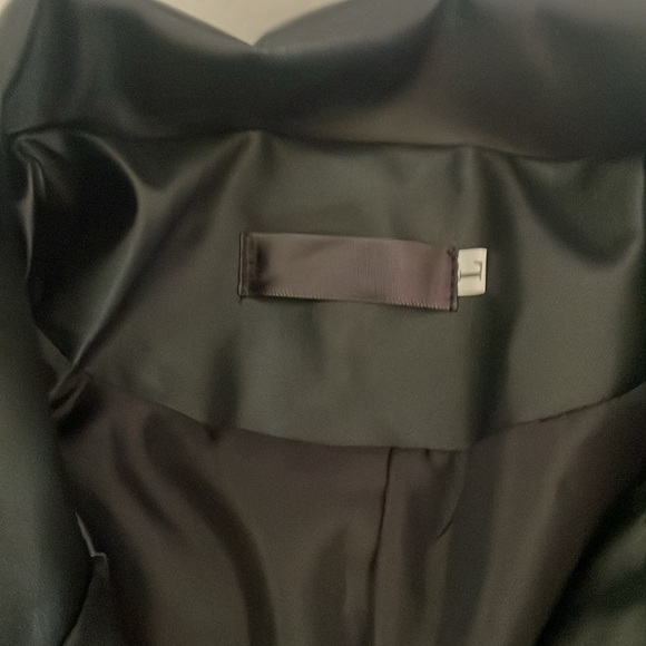 Rebellious Biker Style Faux Leather Metal Hardware Zip Pockets Relaxed Jacket - Picture 3 of 5